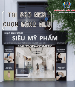 Bảng hiệu Alu cho cửa hàng mỹ phẩm tại Đồng Nai – Sang trọng, thu hút