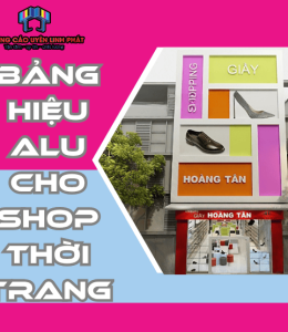 Bảng hiệu alu cho shop giày dép 