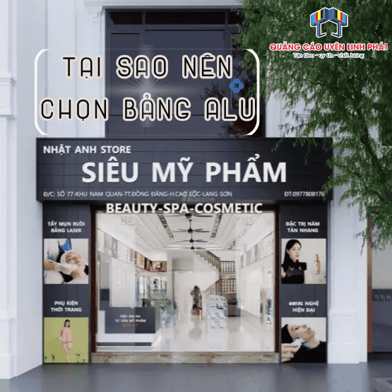 Bảng hiệu Alu cho cửa hàng mỹ phẩm tại Đồng Nai – Sang trọng, thu hút