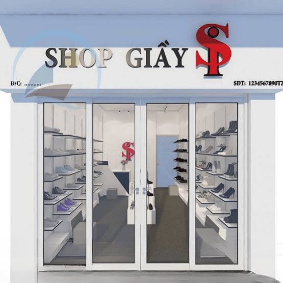 Bảng hiệu alu cho shop giày dép 