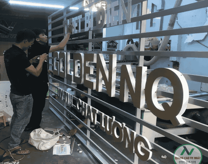 Thi công bảng hiệu inox giá rẻ ở đồng nai